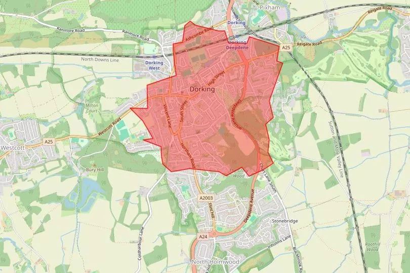 How the Glastonbury Festival site would look if it was held in areas across Surrey